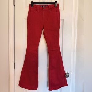 Y2K Hollister Red High-Rise Vintage Flare Jeans 25x32